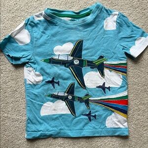 Mini Boden Sky Blue Airplane Tee